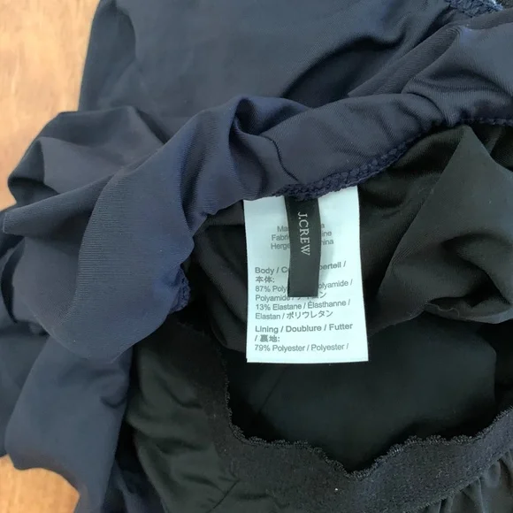 J. Crew Ruffle Scoopback One Piece Swimsuit Navy 0 - Picture 5 of 5
